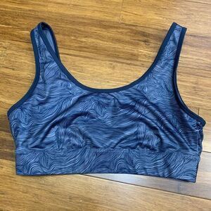 Joy Lab Sports Bra Womens XXL Blue Wave Pattern Athletic Workout Medium‎ Support